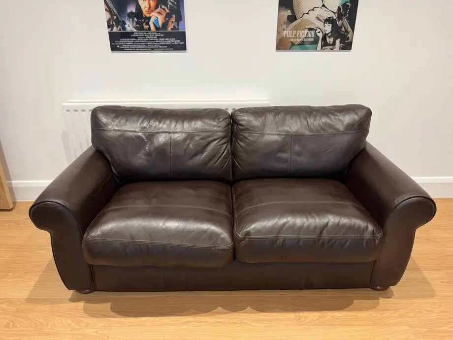 John Lewis 2 seater Brown leather sofa