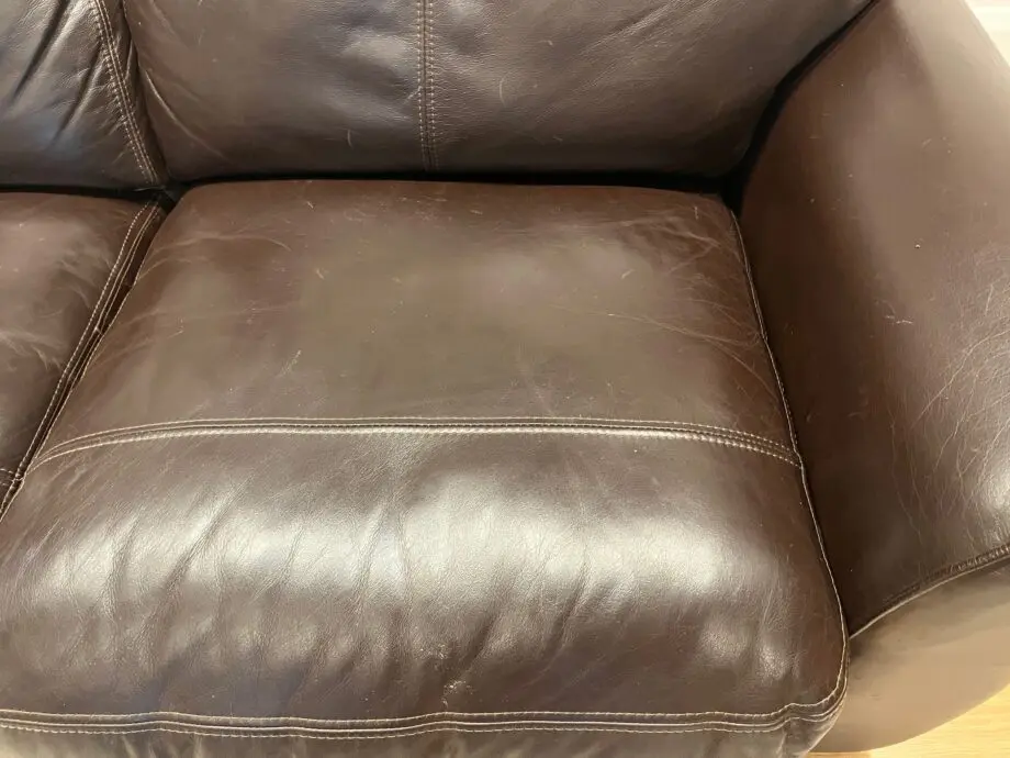 John Lewis 2 seater Brown leather sofa