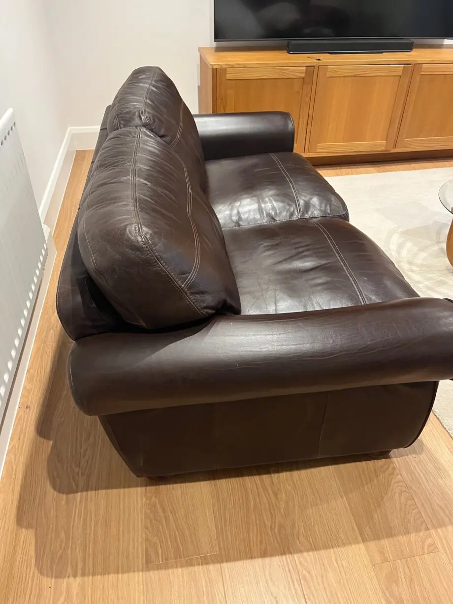John Lewis 2 seater Brown leather sofa