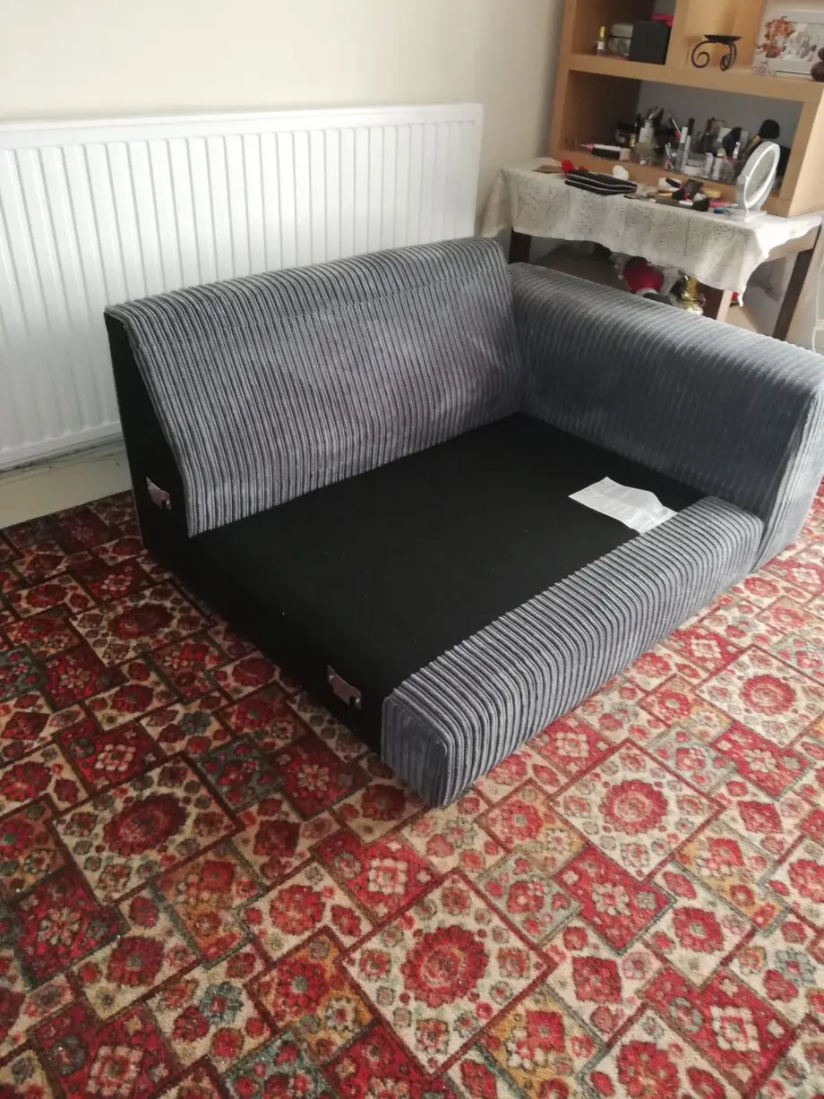 Mfc grey corded large sofa.
