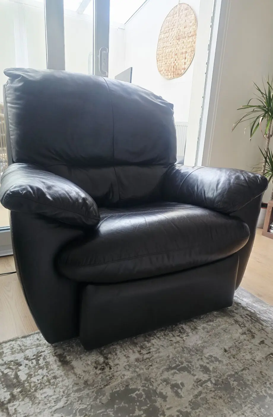 DFS pavilion 3 seater and power plus recliner brown leather
