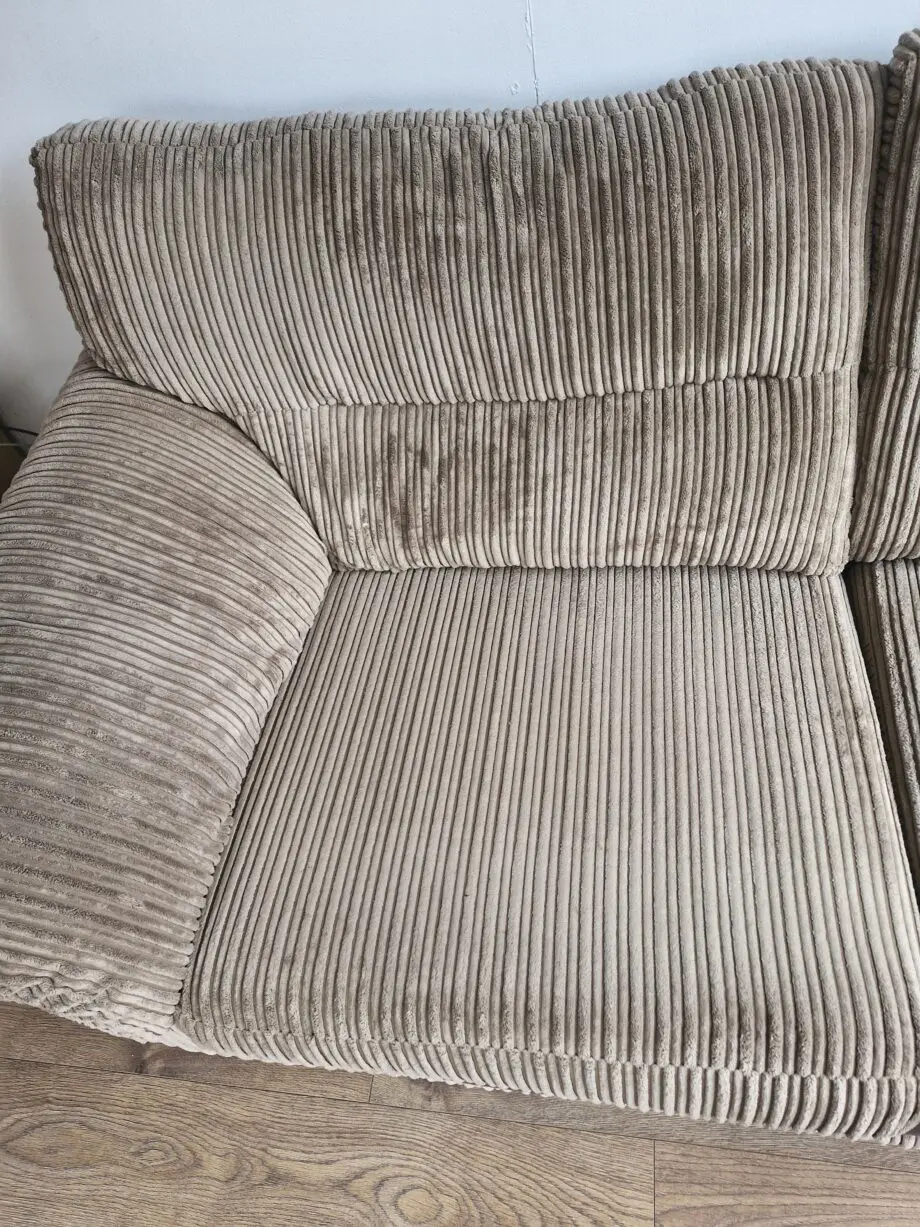 Brown 3 seater jumbo cord sofa