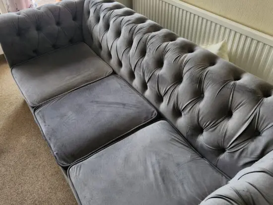 Grey chesterfeild style 3 seater sofa