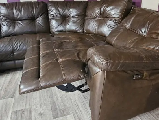 DFS BROWN CORNER RECLINER SOFA
