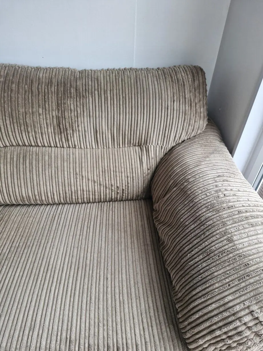 Brown 3 seater jumbo cord sofa