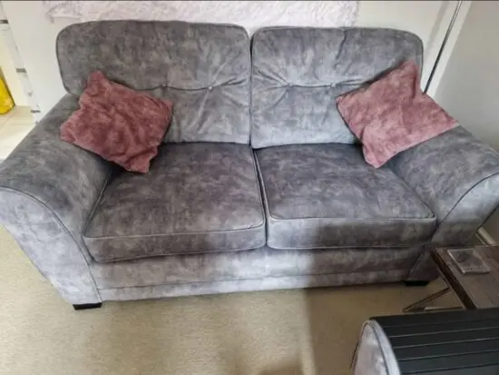 Like New 2 seater sofa - gorgeous silver/grey sofa.