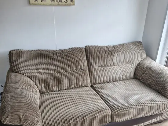 Brown 3 seater jumbo cord sofa