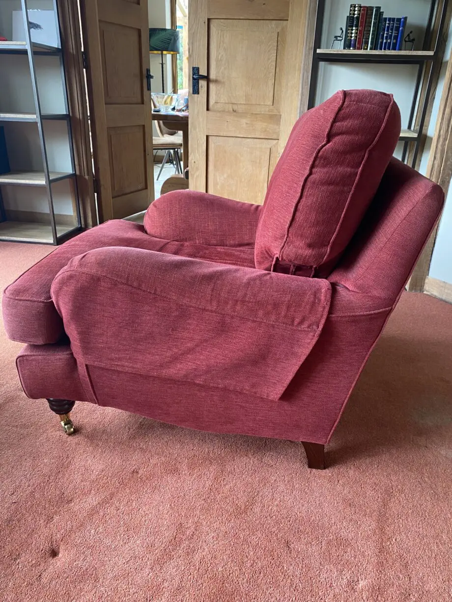 2 armchairs red and grey