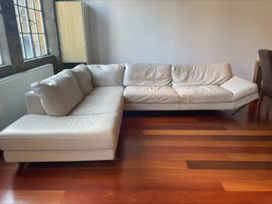 Nattuzi Cream leather modular corner sofa