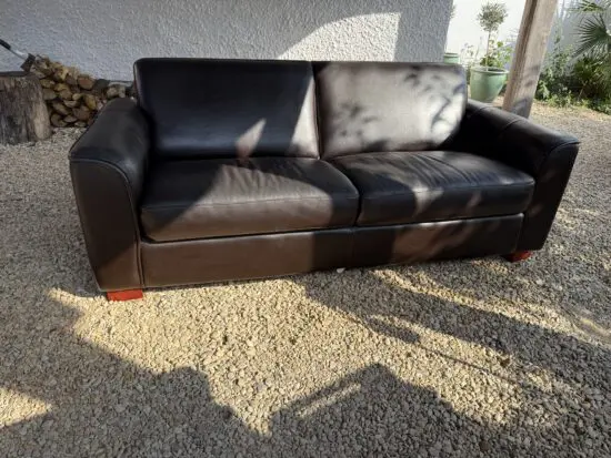 Dark Brown Leather Sofa