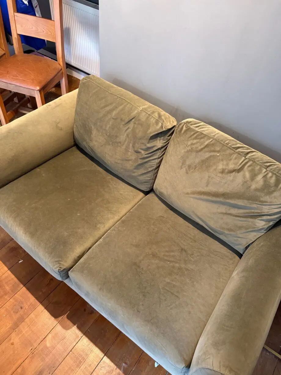 Small 2 Seater Olive Green Sofa