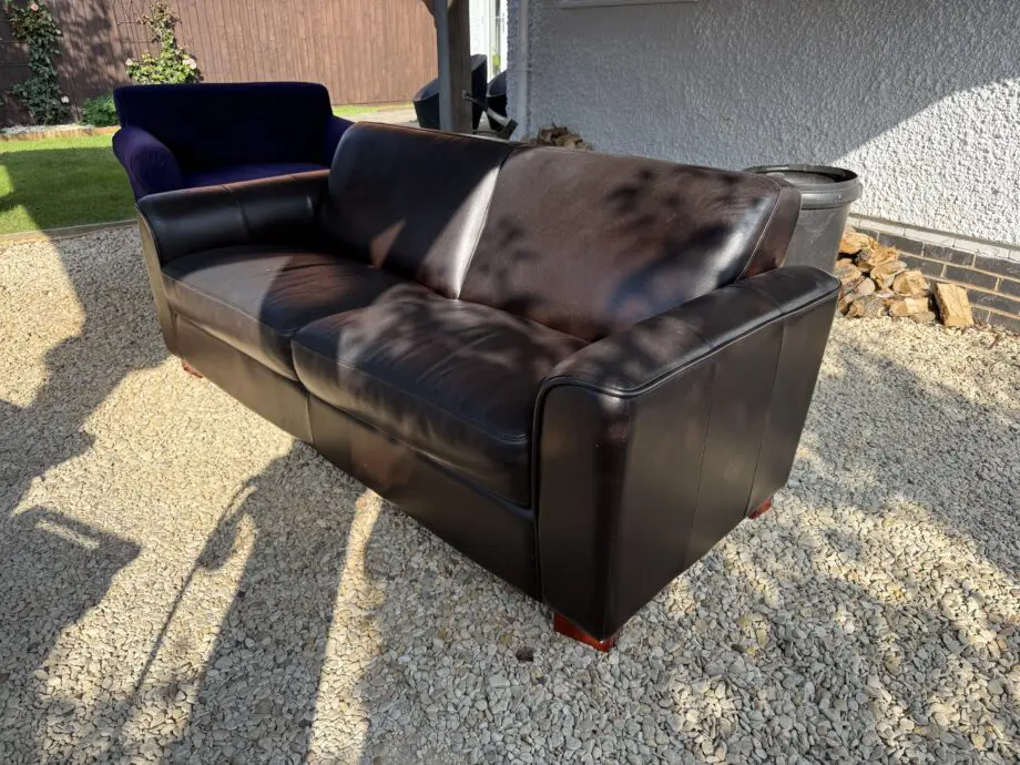 Dark Brown Leather Sofa