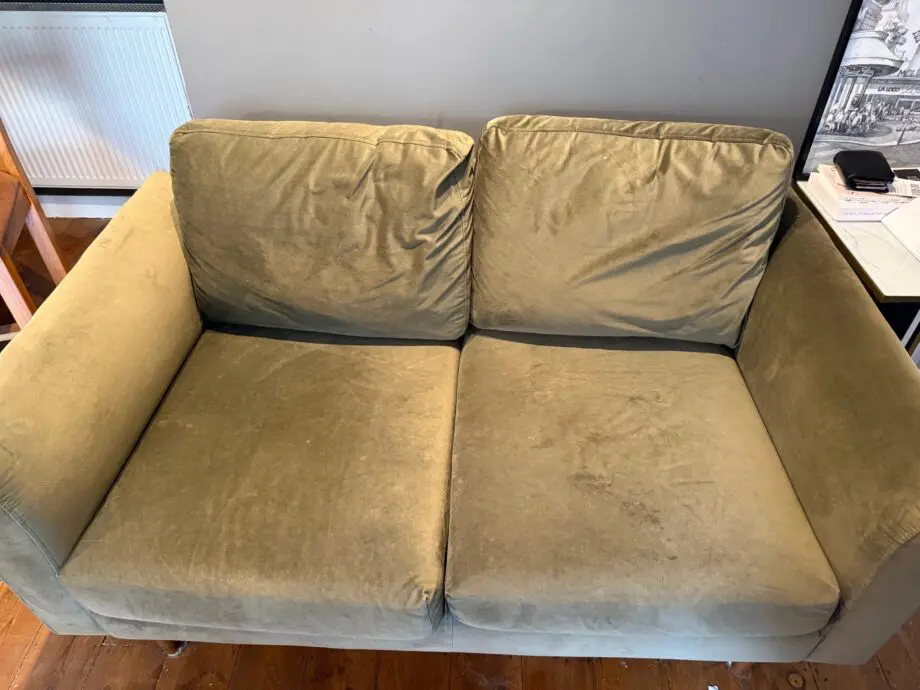 Small 2 Seater Olive Green Sofa