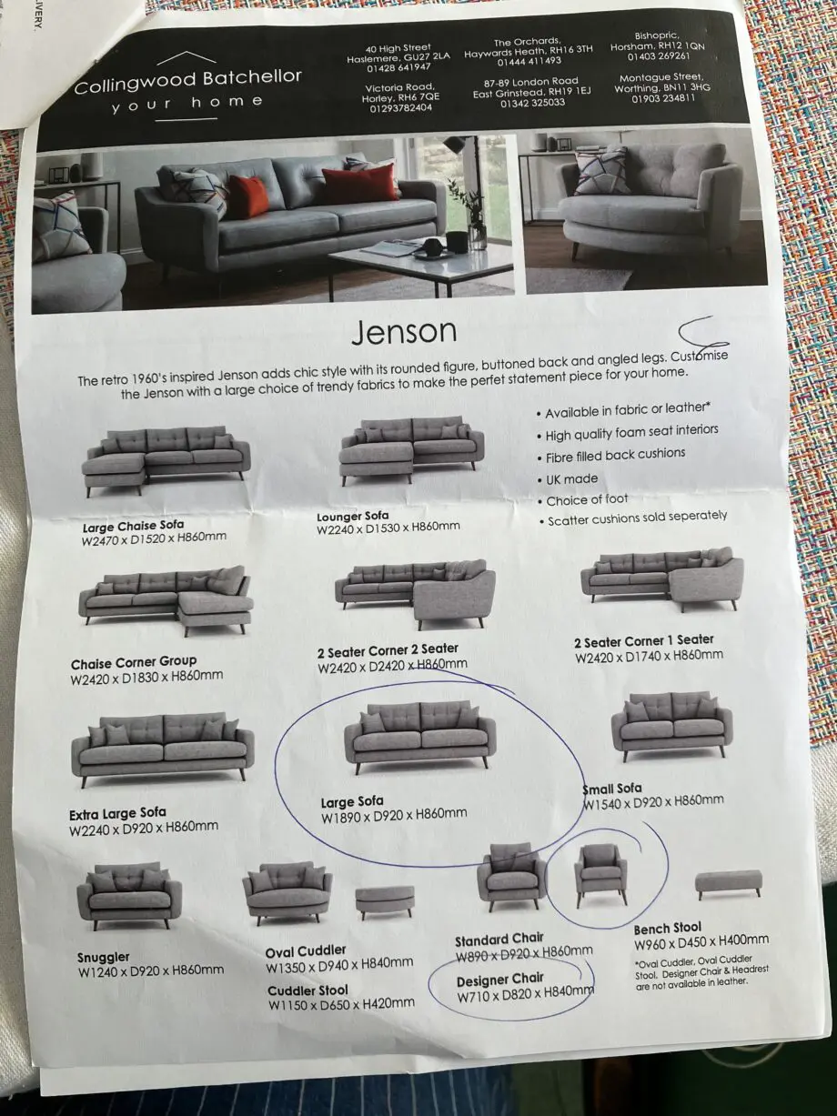 Jenson large Sofa in ivory/cream