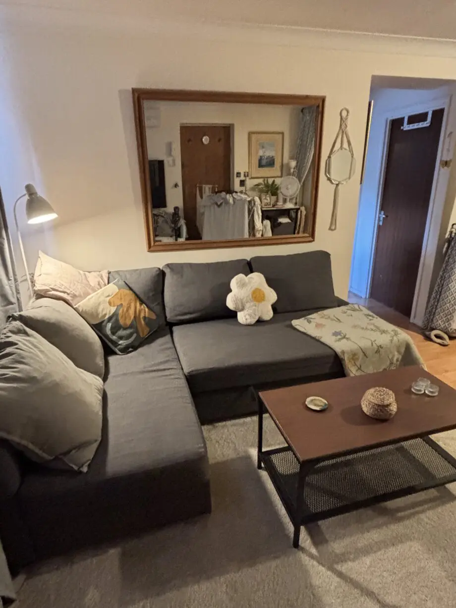 IKEA corner sofa bed with storage