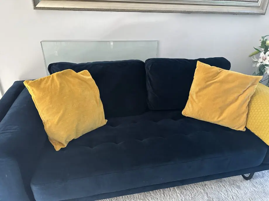 Stunning Navy Blue Velvet Sofa
