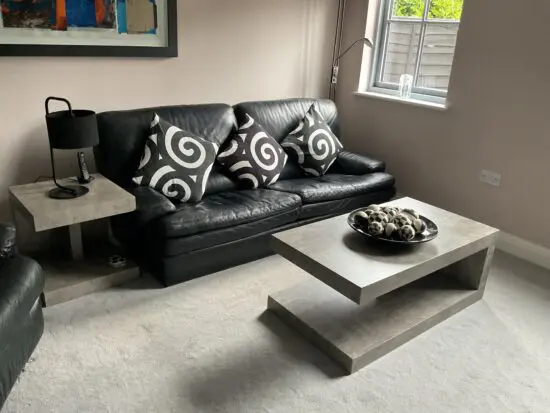 3 Seater Black Leather Sofa