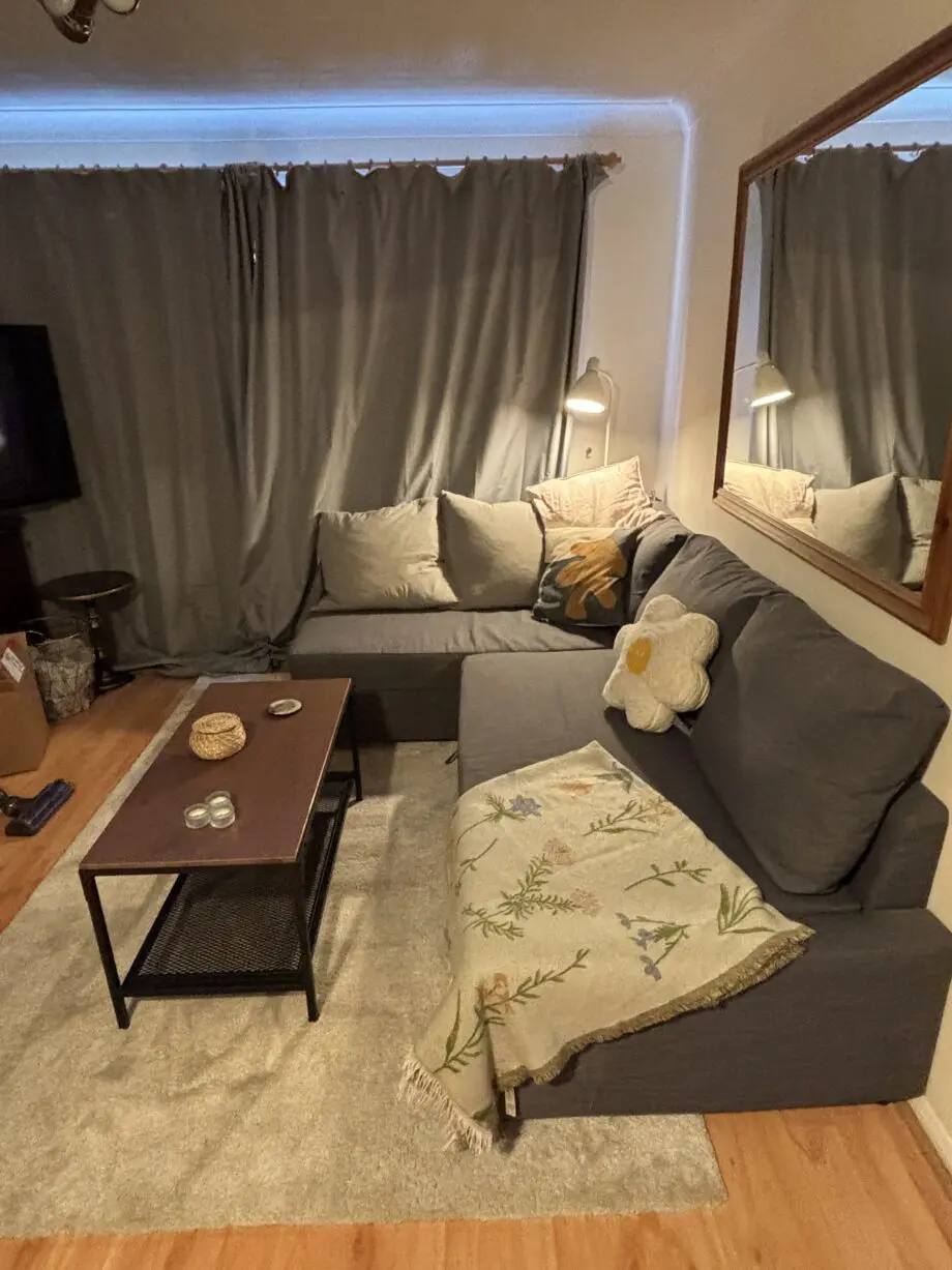 IKEA corner sofa bed with storage