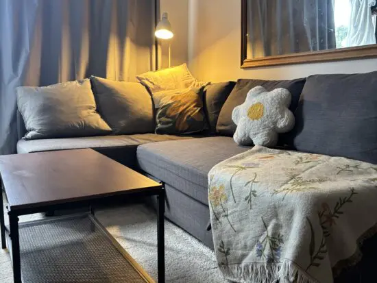 IKEA corner sofa bed with storage