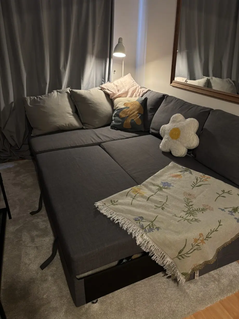 IKEA corner sofa bed with storage