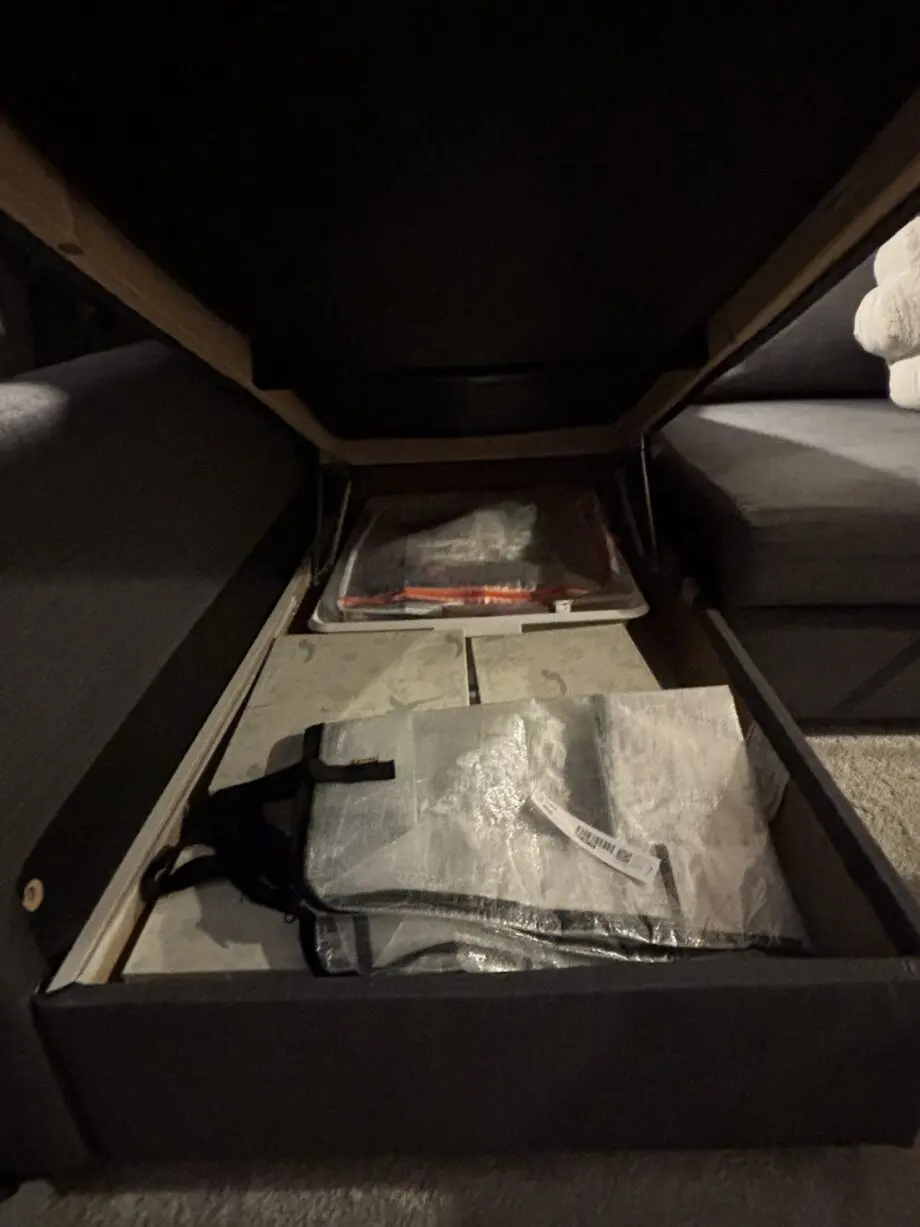 IKEA corner sofa bed with storage