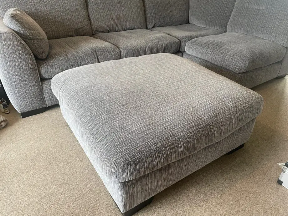 Grey DFS large corner sofa and Pouffe