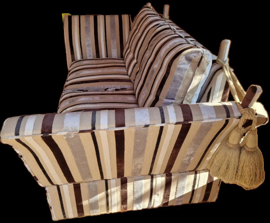 Wesley Barrell striped velvet knoll sofa