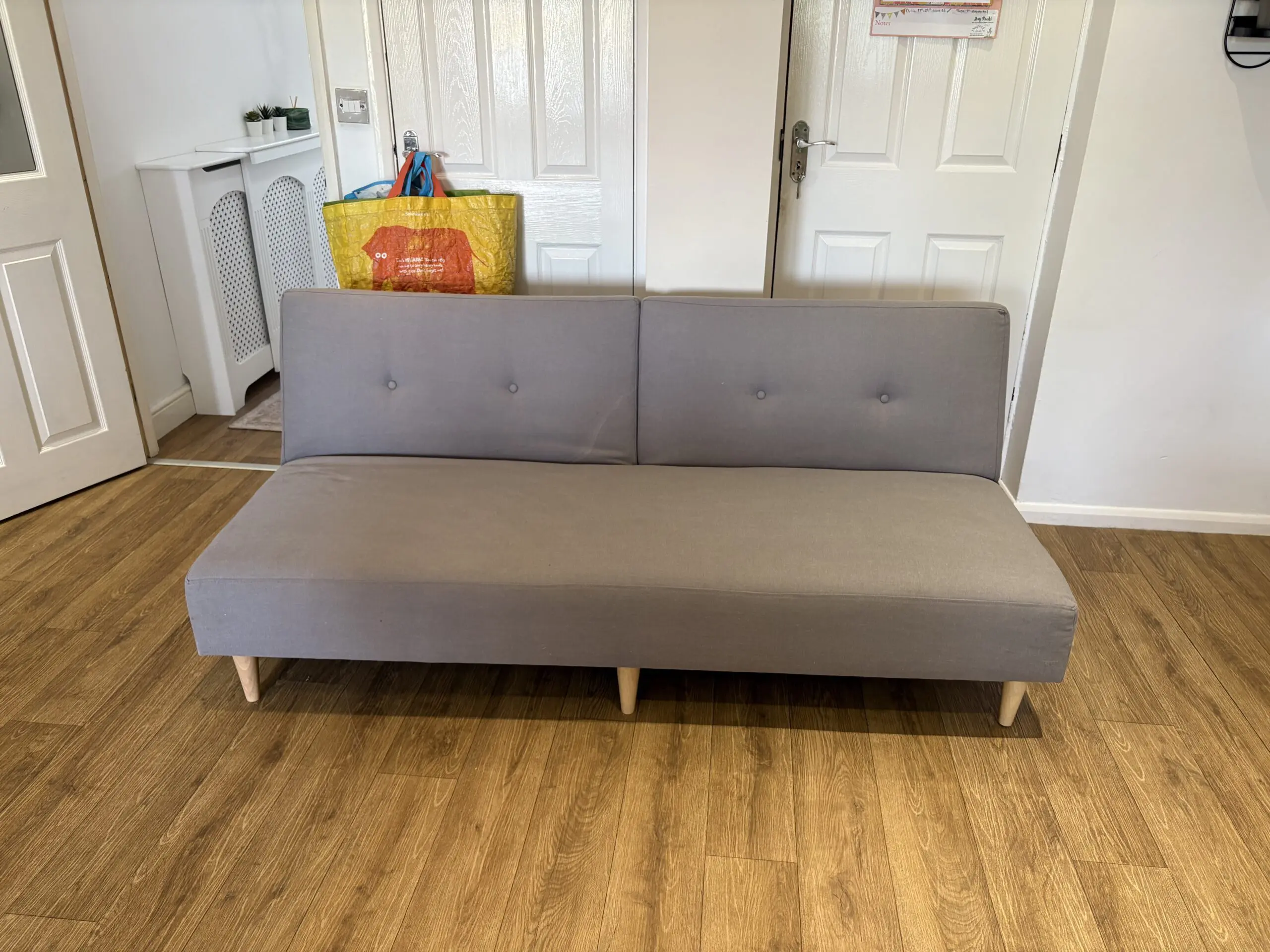 John Lewis, the basics Clapton sofa bed, with foam mattress in steel grey