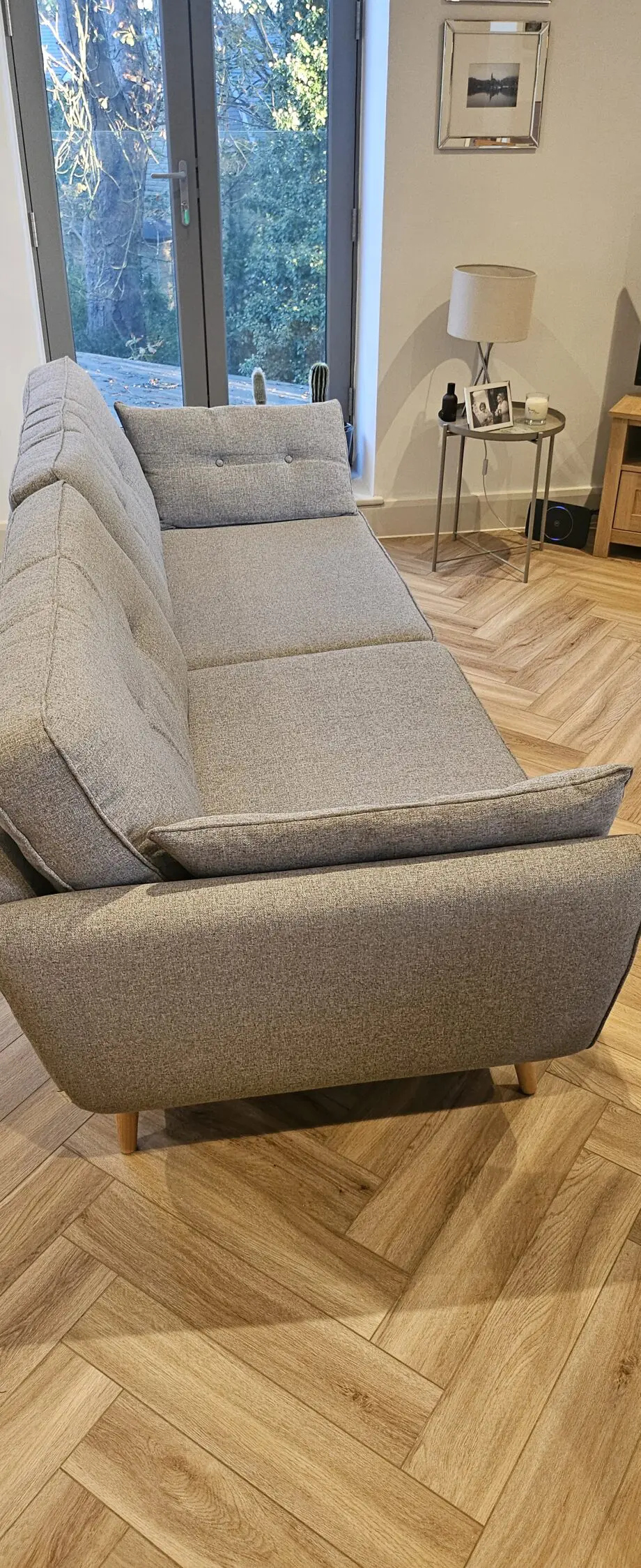 French Connection 3 piece suite and footstool