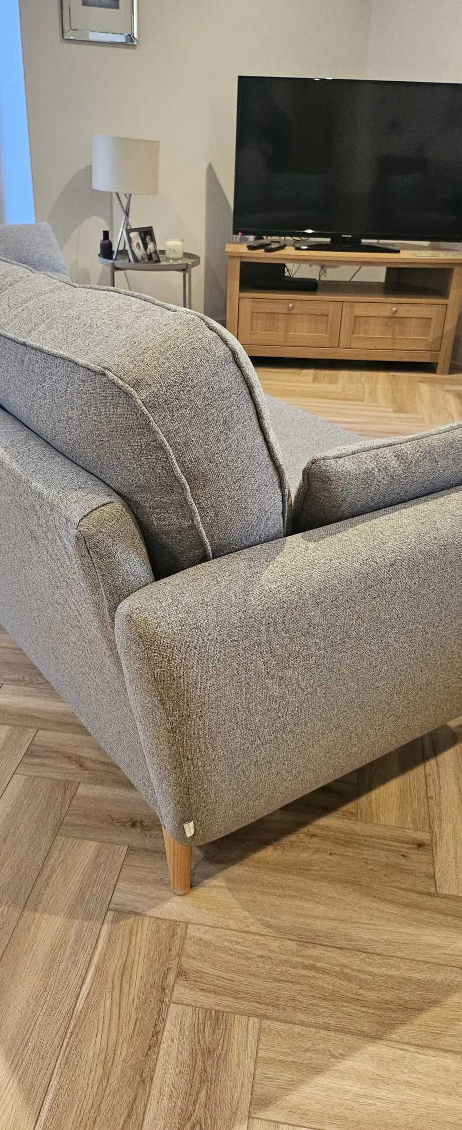 French Connection 3 piece suite and footstool