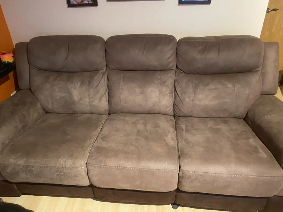 Brown 2 tone 3 seater recliner DFS