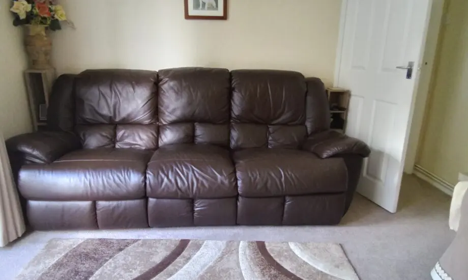 Real Leather Reclining sofa set