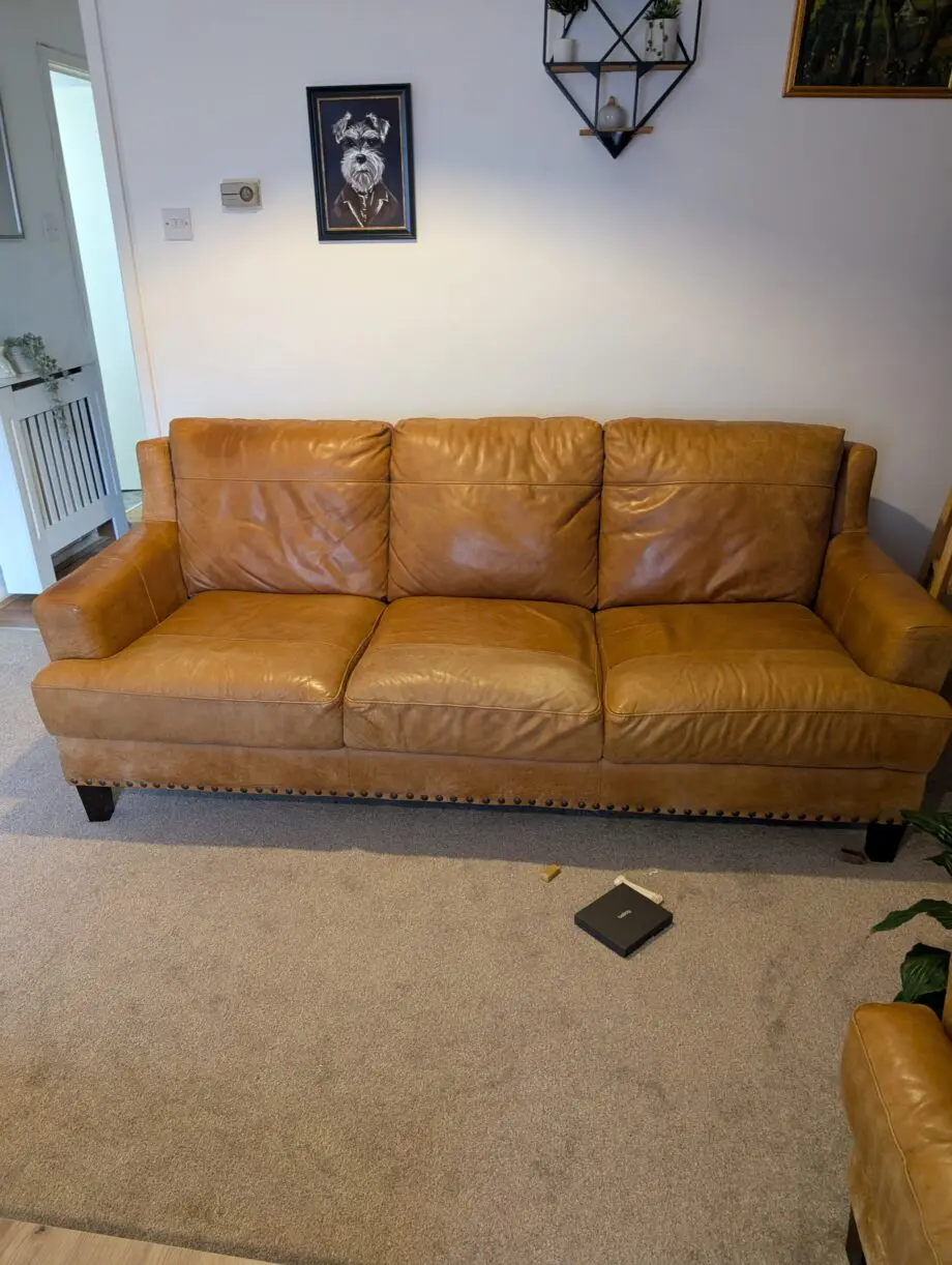 2 large sofology leather sofas