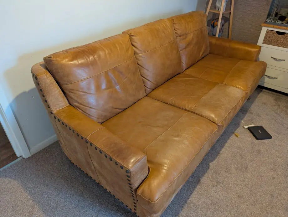 2 large sofology leather sofas