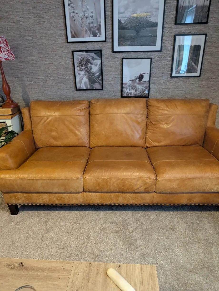 2 large sofology leather sofas