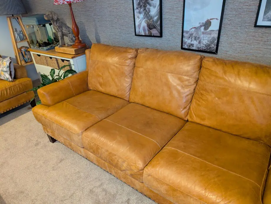 2 large sofology leather sofas