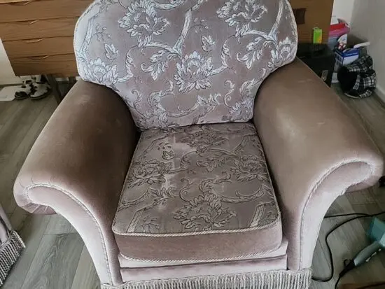 Mink colour with blueish, pinkish pattern