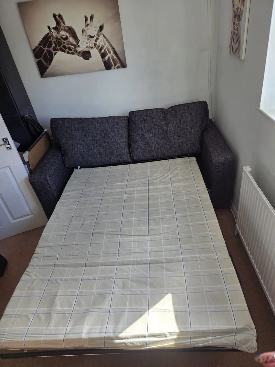 Hardly Used Charcoal Grey 3 Seater Sofa Bed