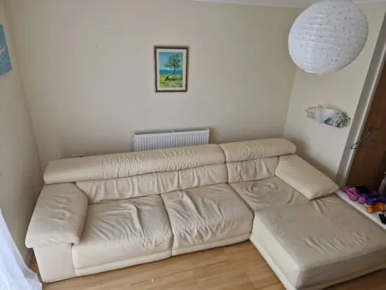 Las Vanilla Italian Leather Sofa