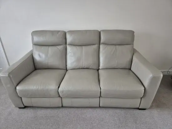 Furniture Village Feather Grey Leather Settees