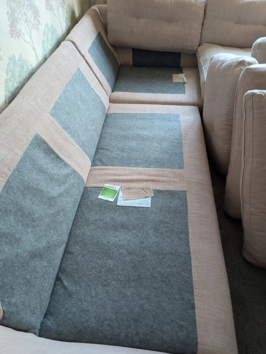 Sofology pink fabric corner sofa