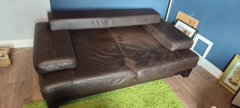 NewTrend Concepts Itialia, handmade leather sofa dark chocolate brown.