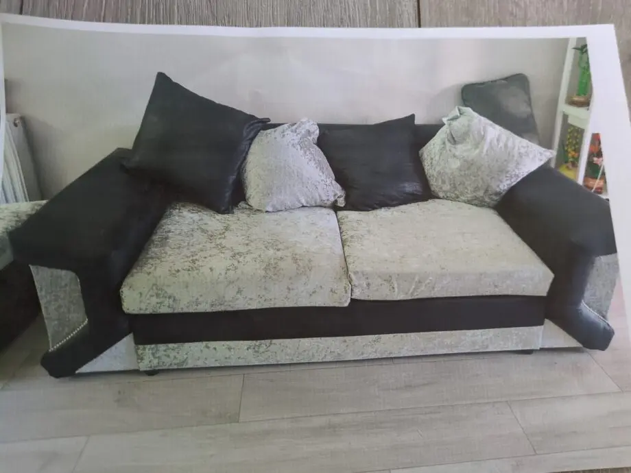 Black and silver sofa set