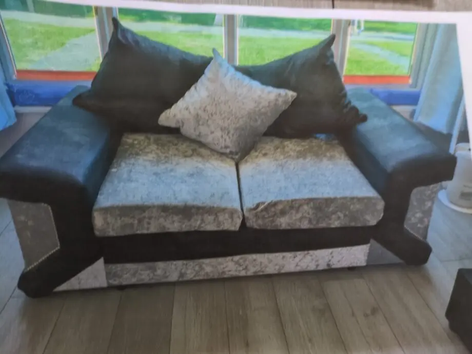 Black and silver sofa set