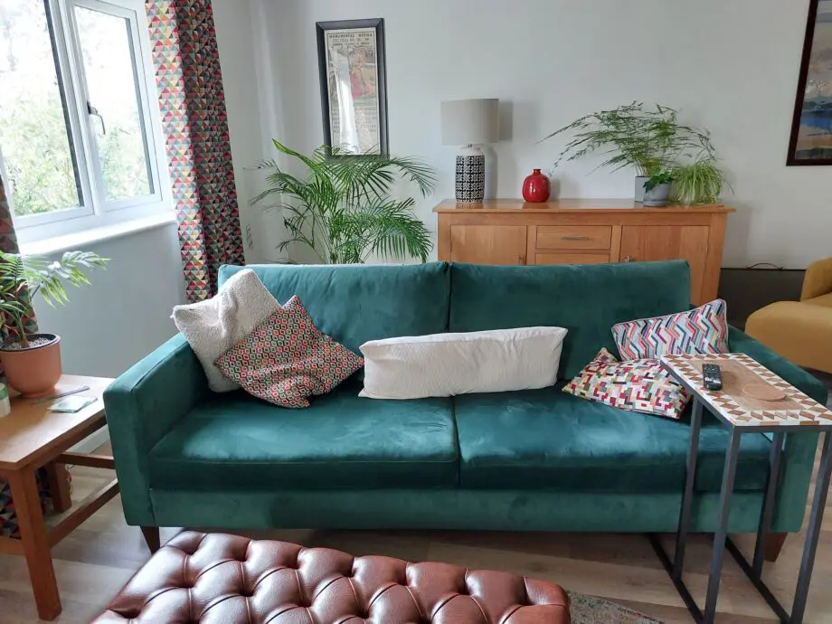 2x John Lewis Bailey Grand 4 seater in quartz green velvet