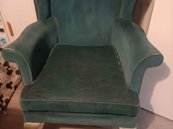 Teal green Parker Knoll wingback chair