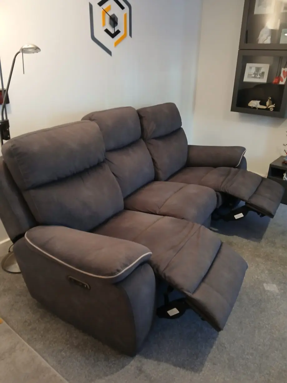 Grey 3 seater Recliner sofa