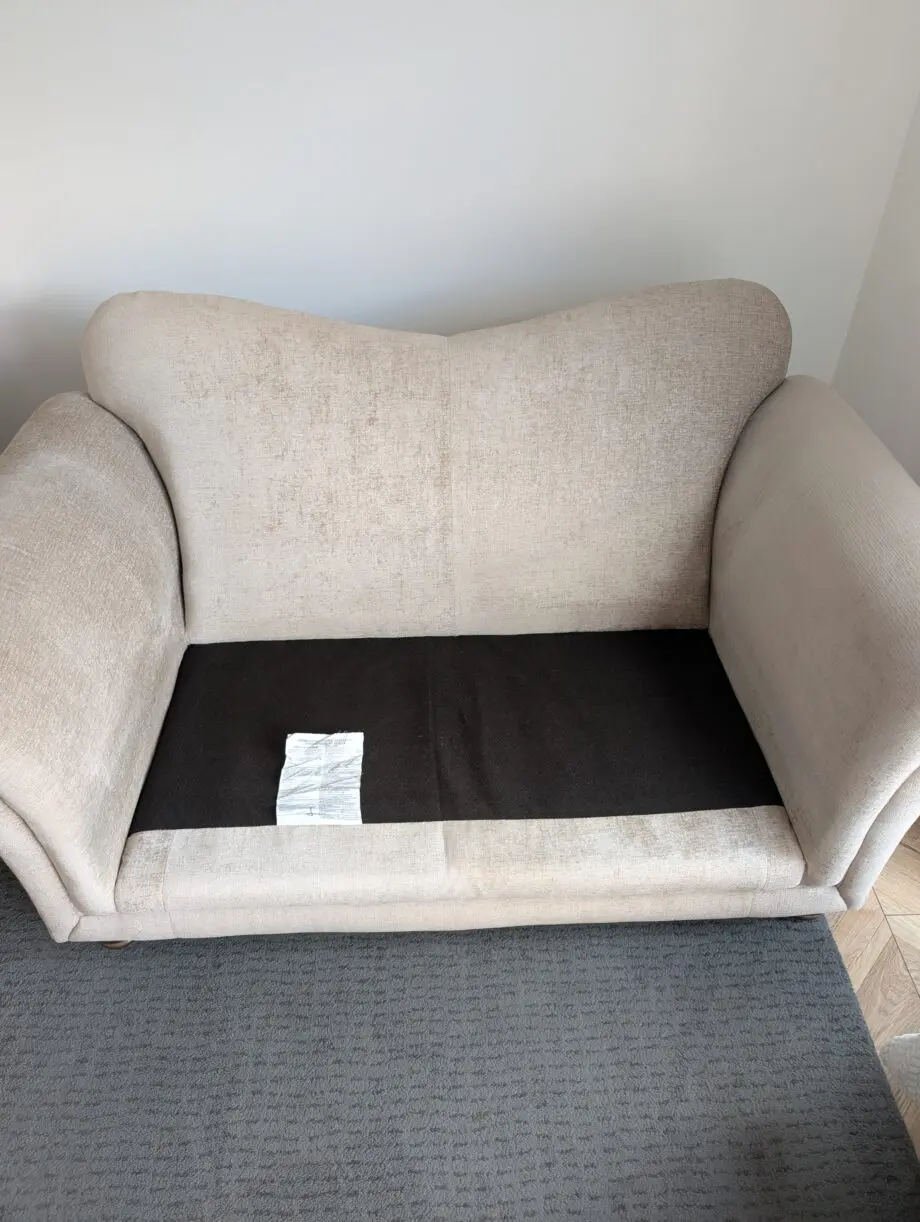 Beige Oatmeal Victorian Style Sofa