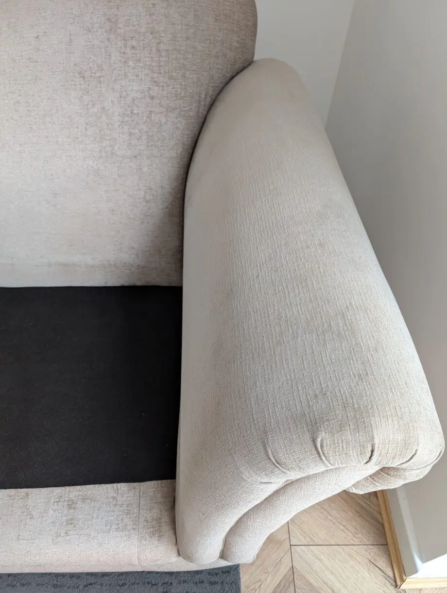 Beige Oatmeal Victorian Style Sofa