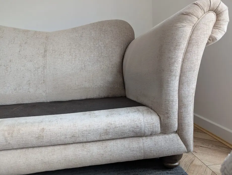 Beige Oatmeal Victorian Style Sofa